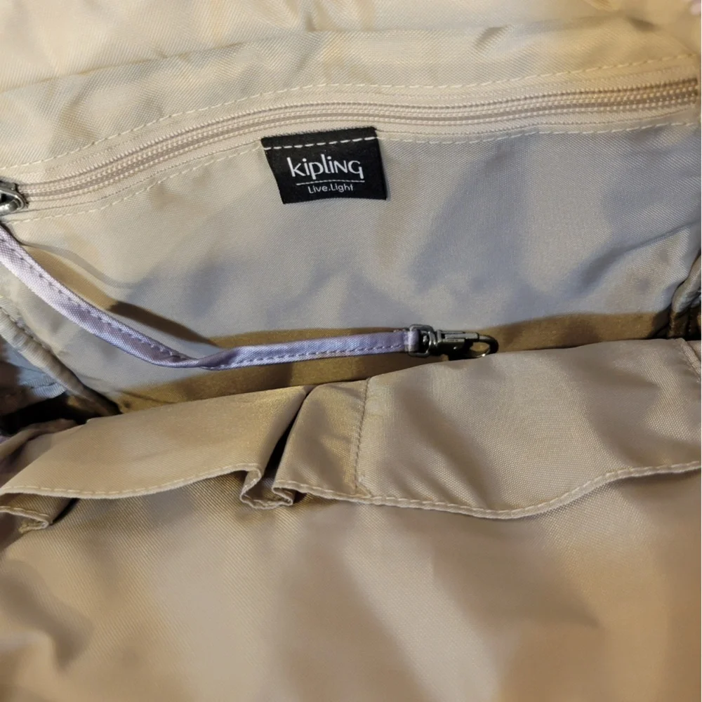 NWT Kipling MATTA Metallic Silver Backpack w/Keychain Gorpcore Indie Streetwear